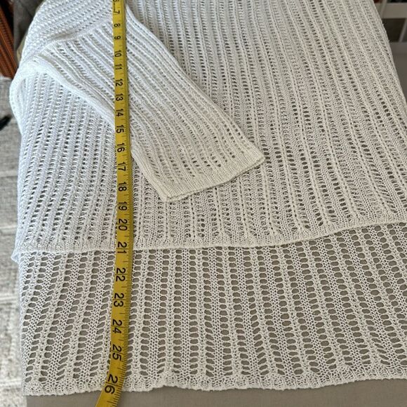 Denim & Supply Ralph Lauren White Open Knit Sweater Boho Festival Beach Coverup - Picture 9 of 10